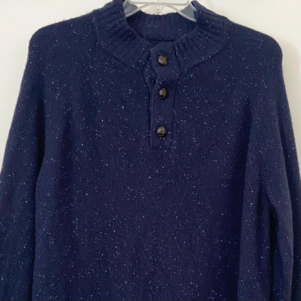 Untuckit Sweater Men’s XL Blue Wool Knit Pullover Cardigan Lambswool Warm Preppy